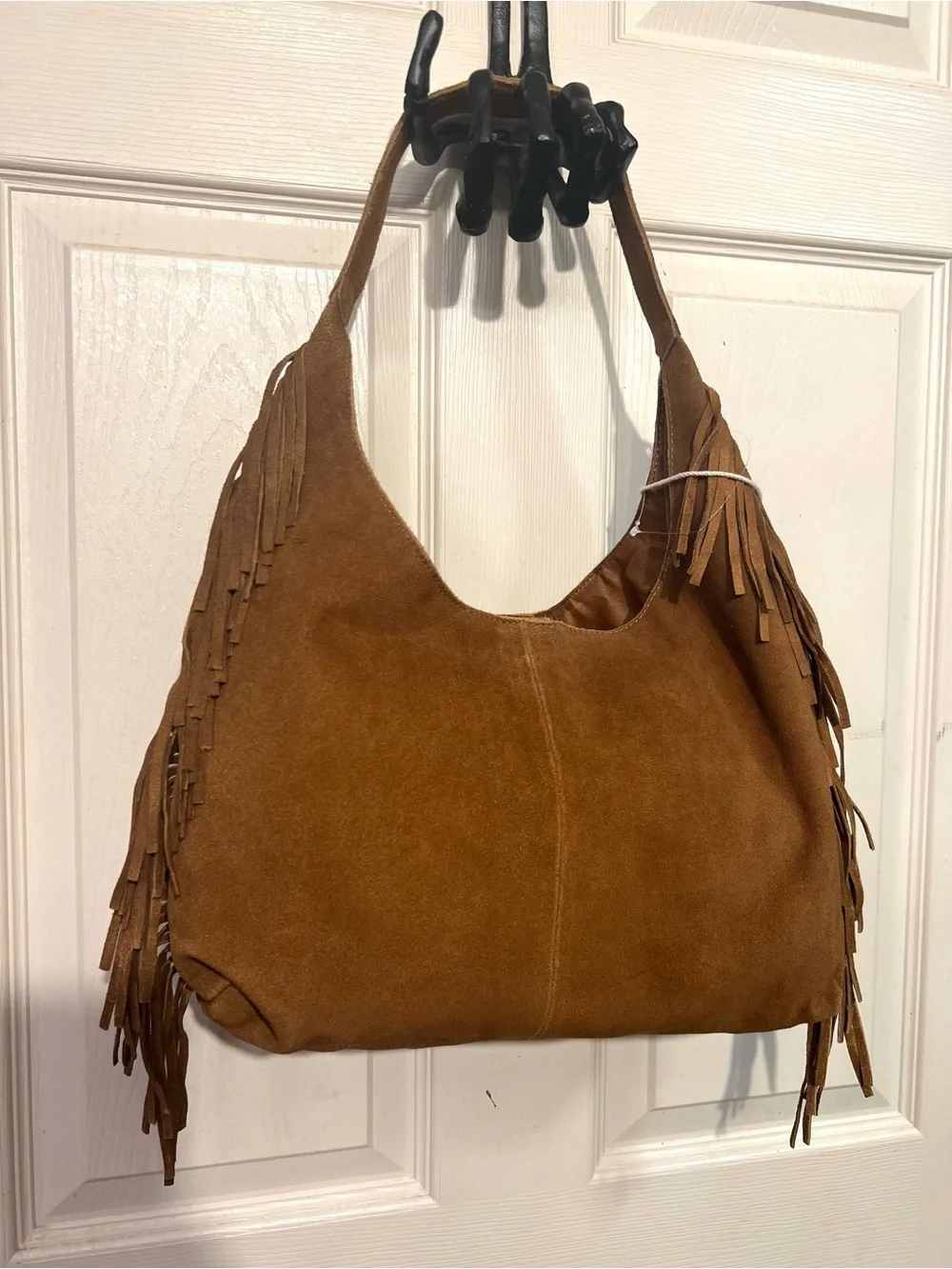 Haute Hippie brown fringed suede hobo bag-NWT